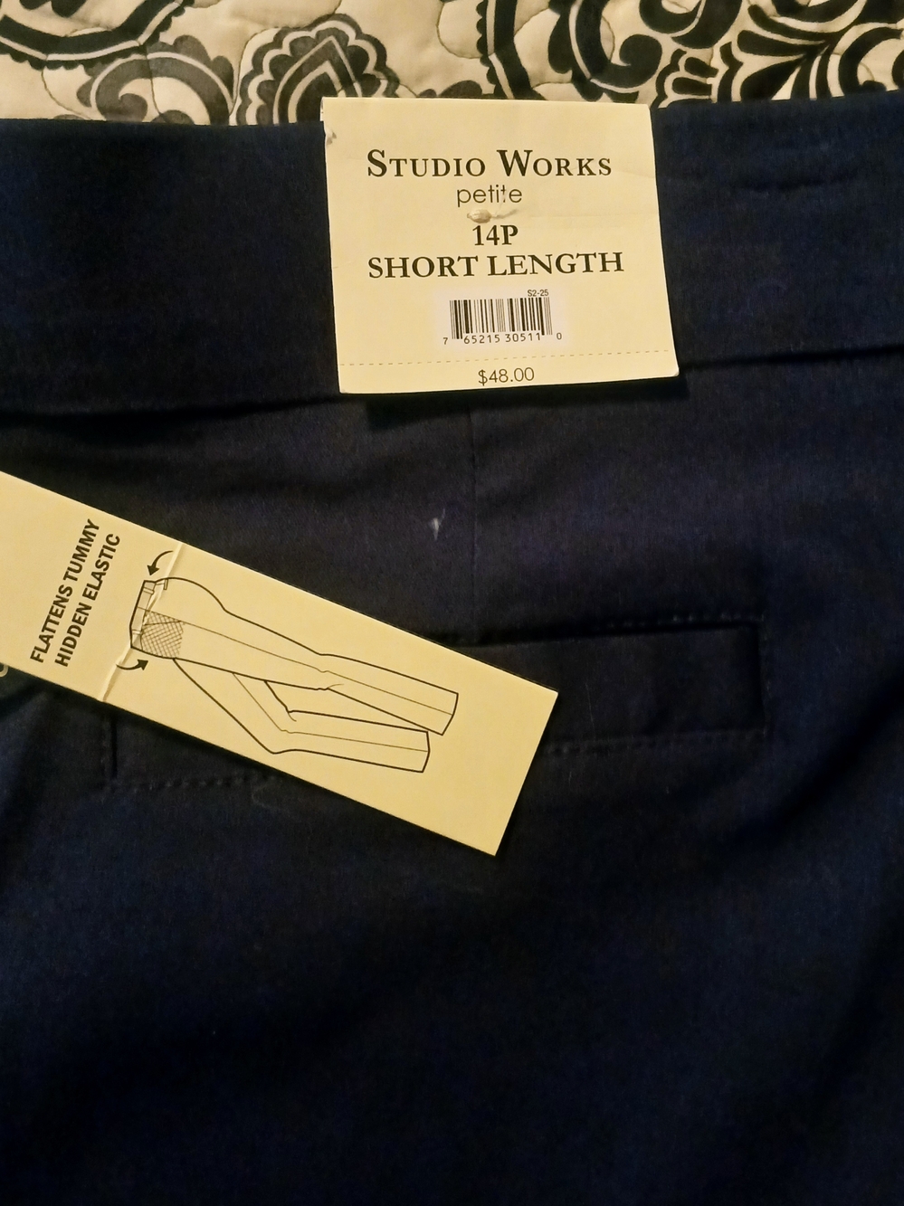 Studio Works Petite 14P Short Length Navy Pants